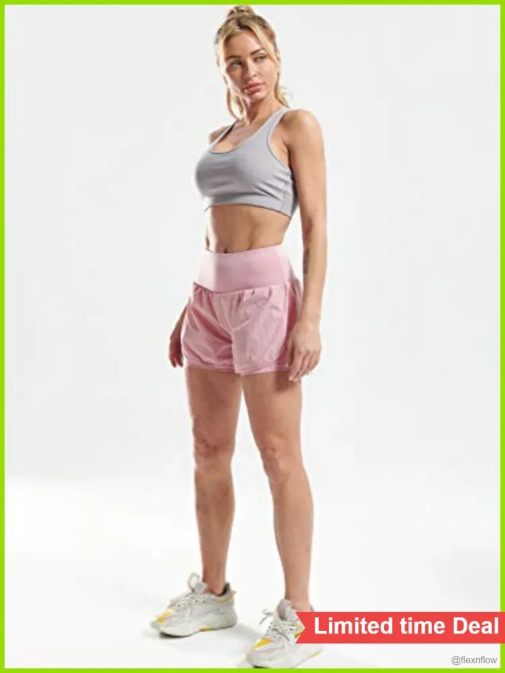 2 in 1 Athletic Running Shorts with Phone Pocket, High Rise, Quick Dry
